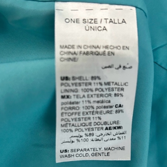 Chico’s teal blue gold mosaic print jacquard topper jacket blazer new nwt 2 L - Picture 5 of 6
